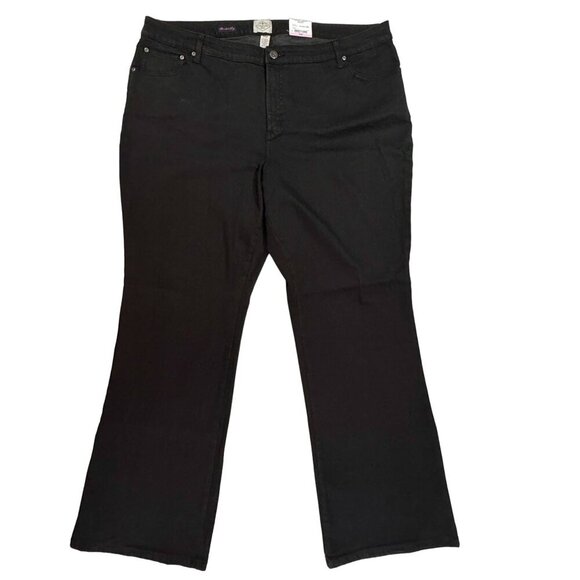 St. Johns Bay Jeans Womens 24W Black Bootcut Secretly Slender Mid-Rise Pants NEW - Picture 1 of 16